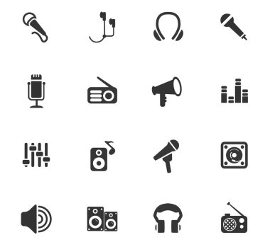 müzik ekipmanları Icon set