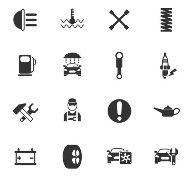 araba servisi simgesi seti