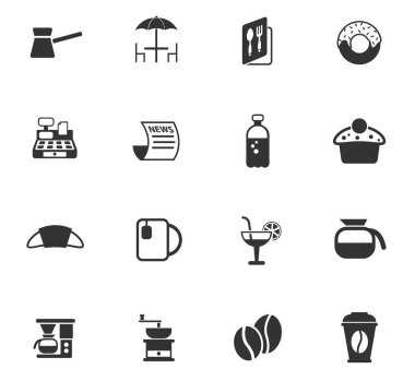 kafe simgesi seti