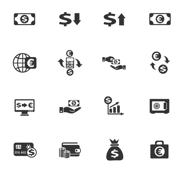 Conjunto de iconos de cambio de divisas — Archivo Imágenes Vectoriales
