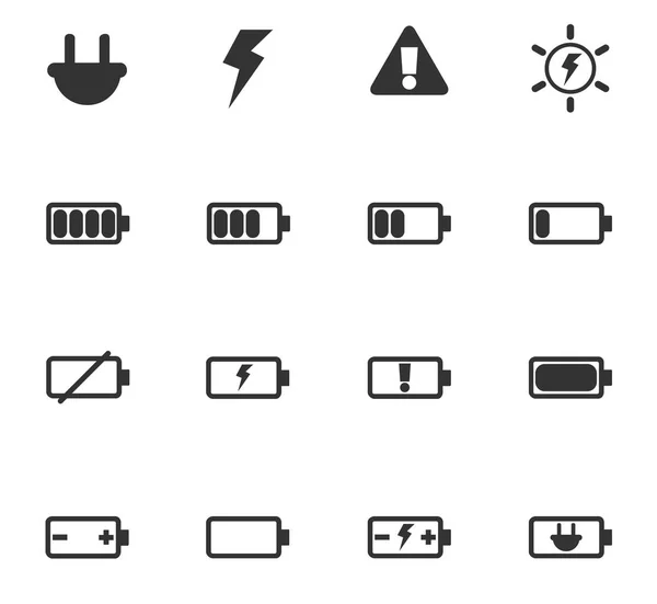 Batterie icône ensemble — Image vectorielle