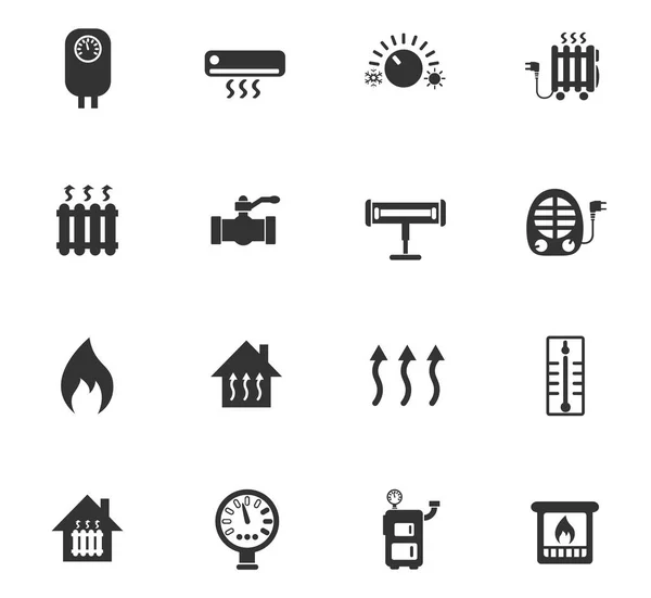 Verwarming pictogram instellen — Stockvector