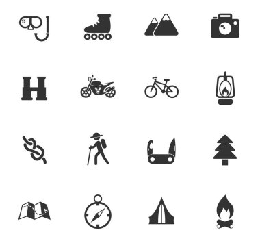 Aktif istirahat Icon set