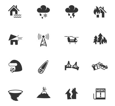 doğal afetler Icon set