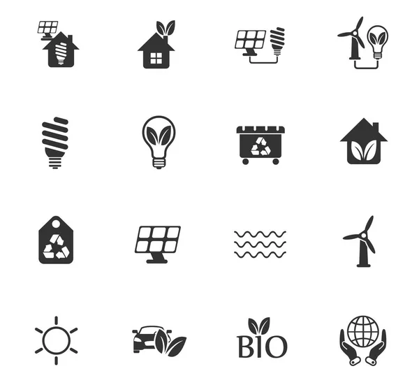 Alternative energy icon set — Stock Vector