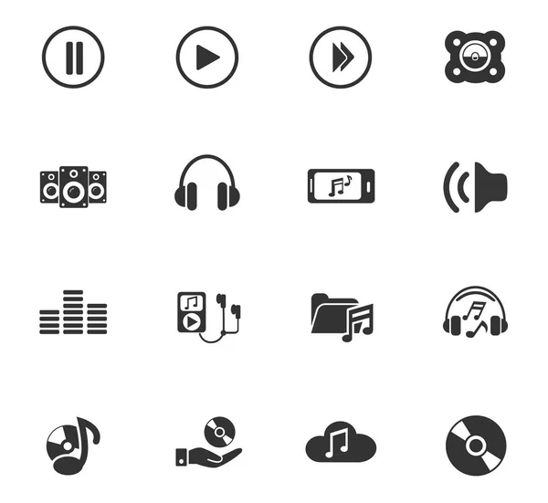 Conjunto de iconos de música digital — Vector de stock