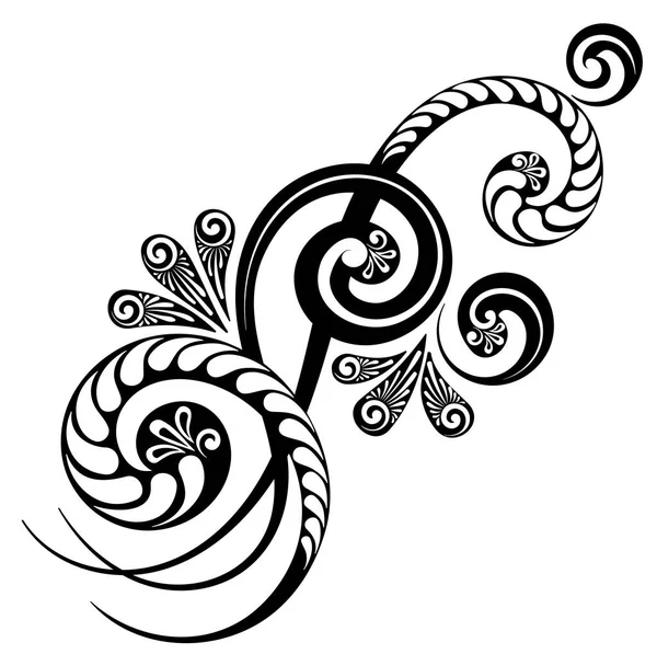 Ornamento ramificación floral — Vector de stock