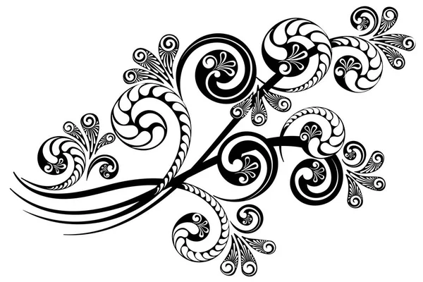 Ornamento ramificación floral — Vector de stock