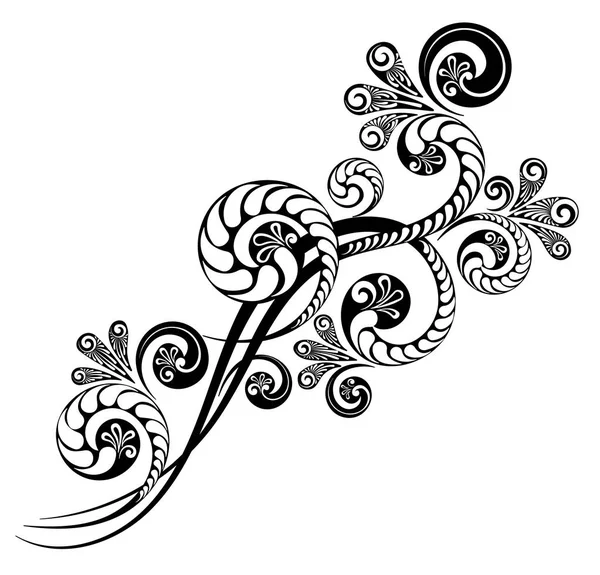 Ornamento ramificación floral — Vector de stock