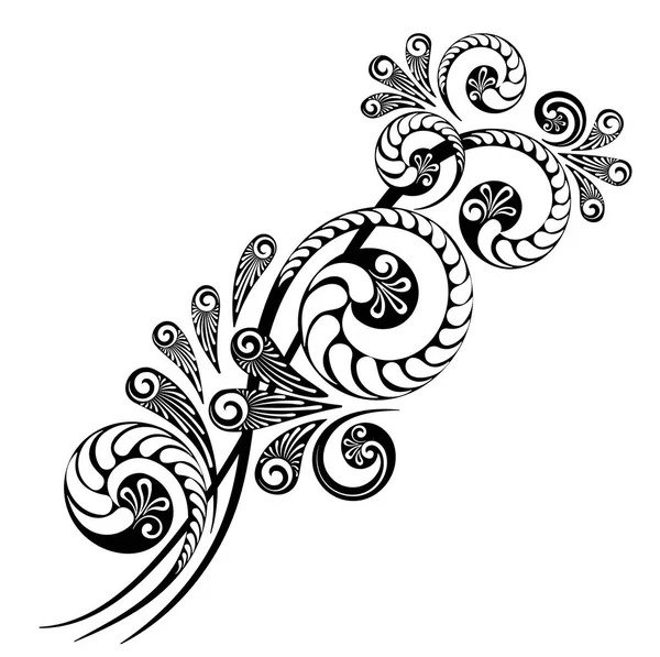 Ornamento ramificación floral — Vector de stock