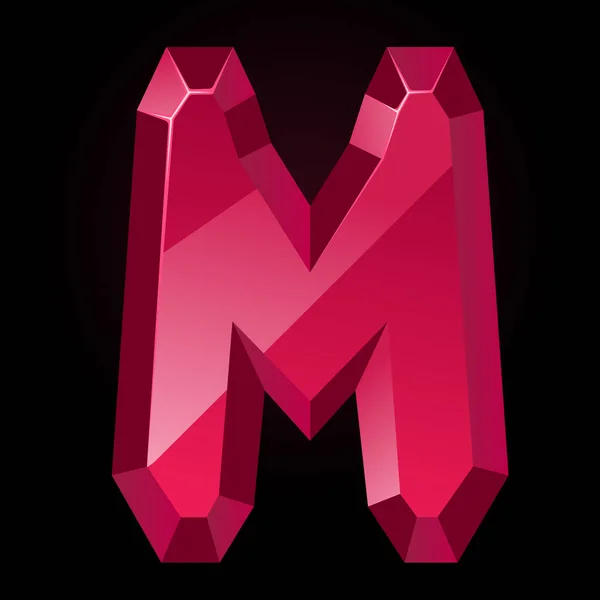 Lettre rubis M — Image vectorielle