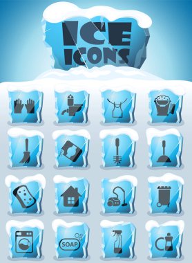 cleaning company icon set clipart