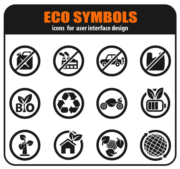 Ensemble d'icônes écologiques — Image vectorielle