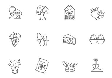 Tarım hattı simge seti