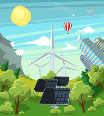 Alternatif enerji vektör illüstrasyonu.