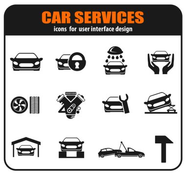 Araba hizmetleri Icon set