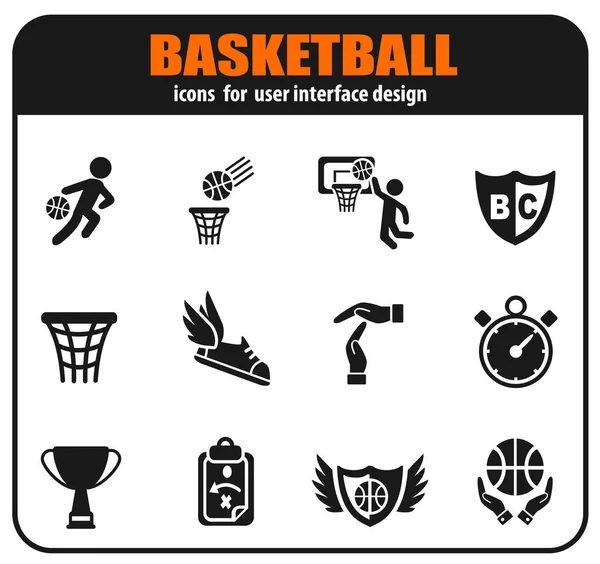 Basketball-Ikone gesetzt — Stockvektor