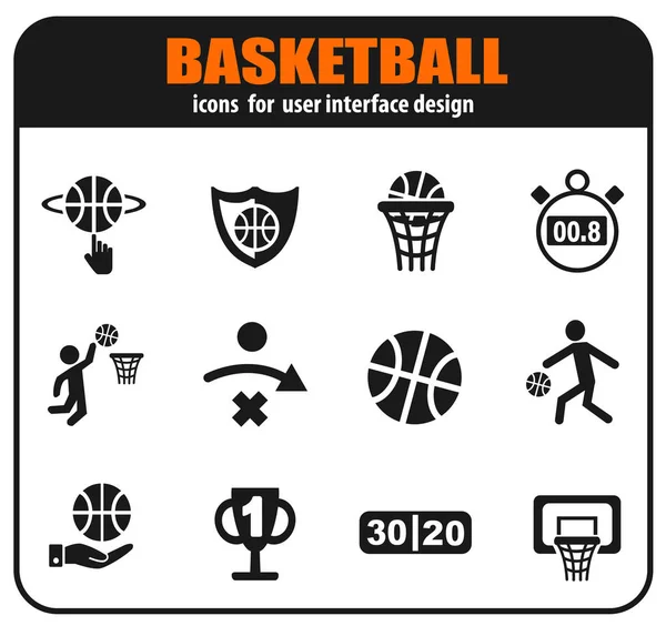 Basketball-Ikone gesetzt — Stockvektor
