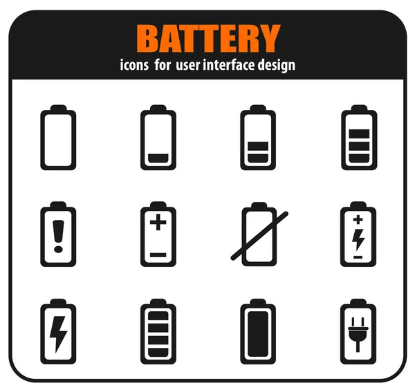 Batterij pictogrammen instellen — Stockvector