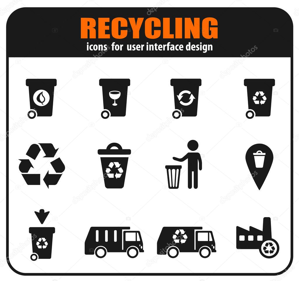 recycling icon set