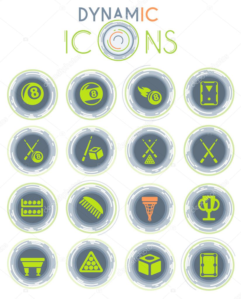 billiards web icons for user interface design