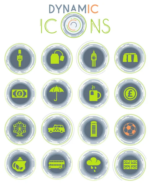 Russian Web Icons White Background Dynamic Lines Animation User Interface — стоковый вектор