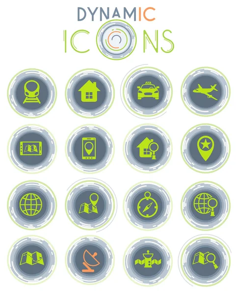 Iconos Vectoriales Navegación Sobre Fondo Blanco Con Líneas Dinámicas Animación — Vector de stock