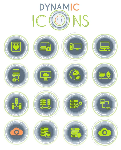 Iconos Vectores Servidor Fondo Blanco Con Líneas Dinámicas Para Animación — Vector de stock