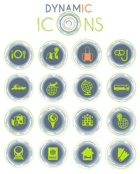 Iconos Vectoriales Viaje Para Diseño Web Interfaz Usuario — Vector de stock