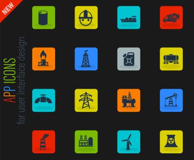 Kullanıcı arayüzü tasarımı için sanayi vektör simgeleri