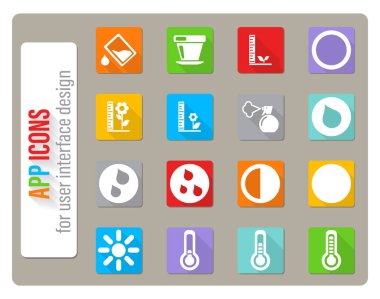 Bitki Yetiştirme İşareti simgeleri uzun gölgeli düz dizayn ile ayarlandı