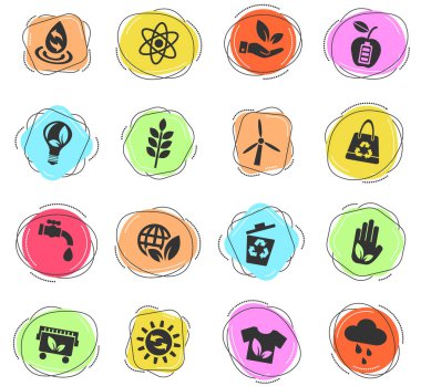 Kullanıcı arayüzü tasarımı için alternatif enerji web simgeleri