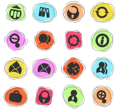 Web ve kullanıcı arayüzü için ofis renk vektörü simgeleri