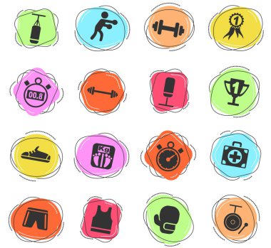 Kullanıcı arayüzü tasarımı için boks web simgeleri