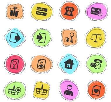 Web ve kullanıcı arayüzü tasarımı için e-ticaret arayüz vektör simgeleri