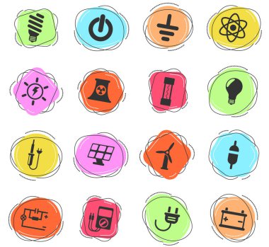 Web ve kullanıcı arayüzü tasarımı için elektrik vektör simgeleri