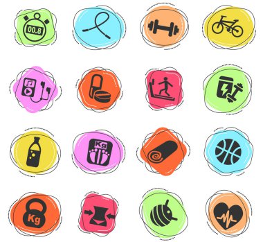 kullanıcı arayüzü tasarımı için fitness web simgeleri