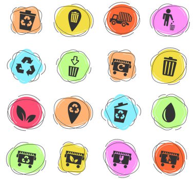 Kullanıcı arayüzü tasarımı için çöp web simgeleri