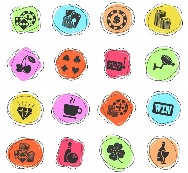 Casino Web Icons Für Das Design Der Benutzeroberfläche — Stockvektor