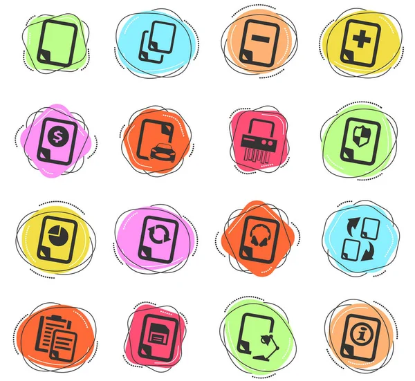 Documents Icon Set Web Sites User Interface — Stock Vector