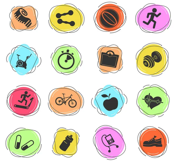 Fitness Color Vector Icons Web User Interface — Stock Vector