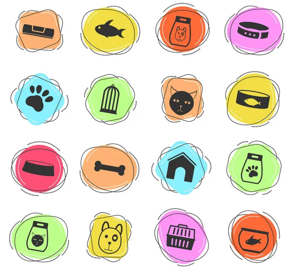 Waren Für Haustiere Web Icons Für Das Design Der Benutzeroberfläche — Stockvektor