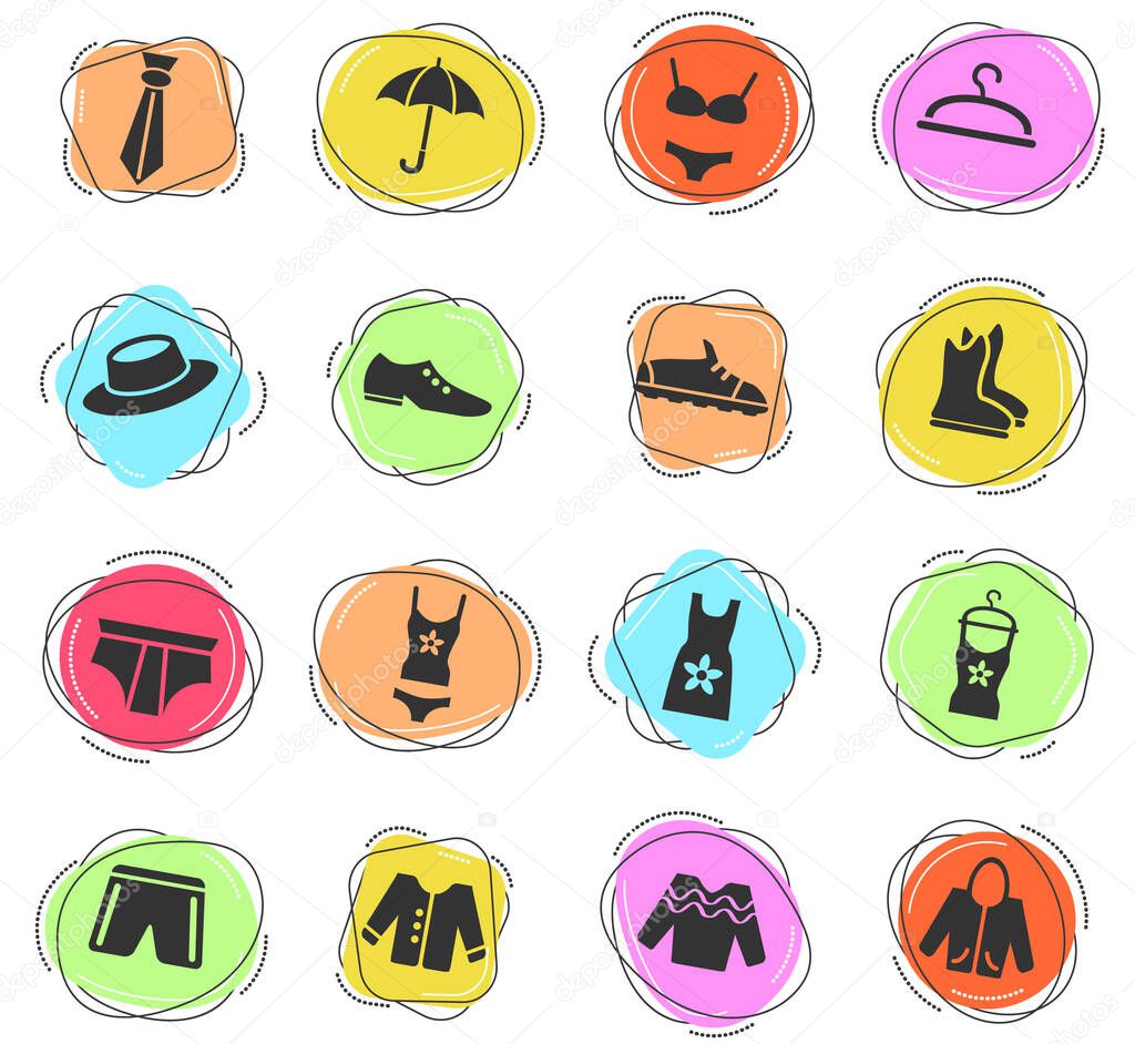 clothes web icons for user interface design