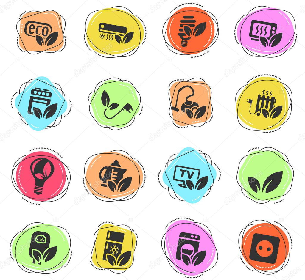 eco web icons for user interface design