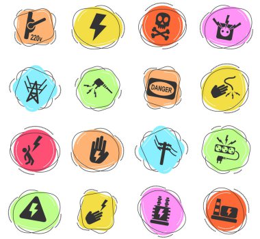 kullanıcı arayüzü tasarımı için yüksek voltaj web simgeleri