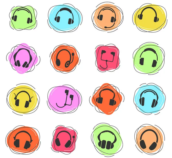 Headphones Ícones Web Para Design Interface Usuário — Vetor de Stock