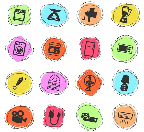 Home Applicances Color Vector Icons Web User Interface — стоковый вектор