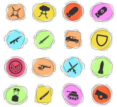 Web ve kullanıcı arayüzü için askeri renk vektör simgeleri