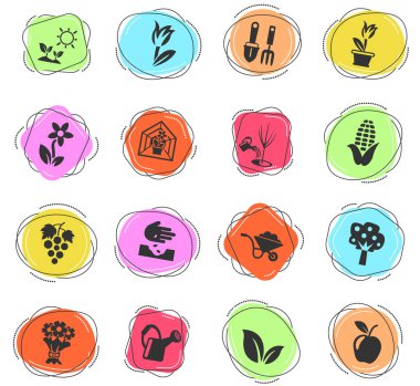 Kullanıcı arayüzü tasarımı için bahçe araçları web simgeleri