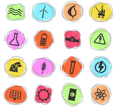 Web ve kullanıcı arayüzü için güç oluşturma renk vektörü simgeleri